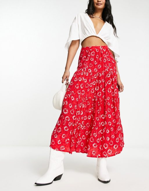 Asos tiered clearance midi skirt