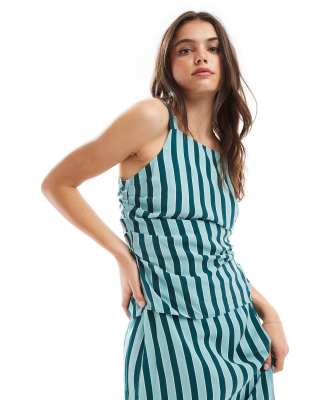 Whistles tonal stripe top in green co-ord-Multi