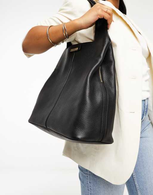 Black zip up outlet handbag