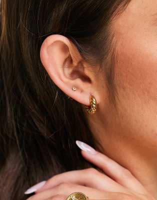 Whistles Twisted Huggie Hoop Earring In Gold ModeSens