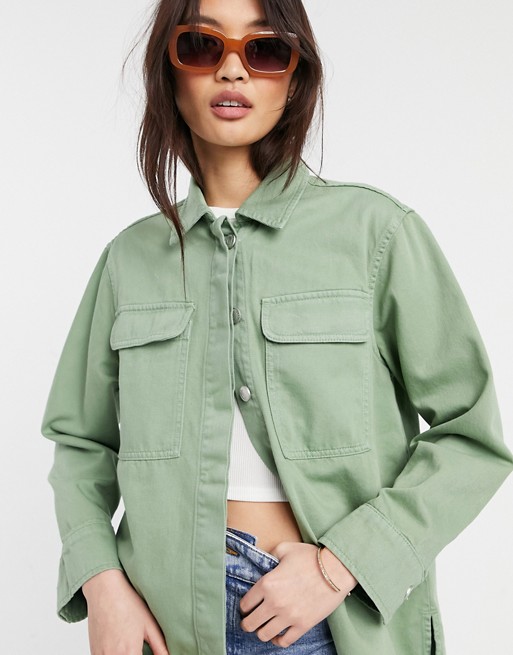 Whistles utility over shirt in olive green