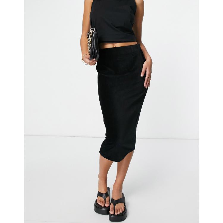 Whistles black cheap velvet skirt