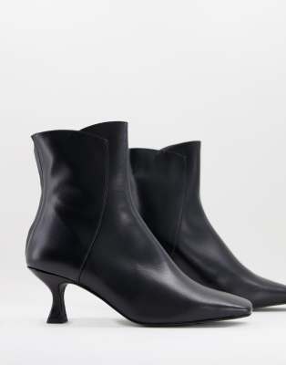 Whistles Wade Square Toe Leather Boot In Black