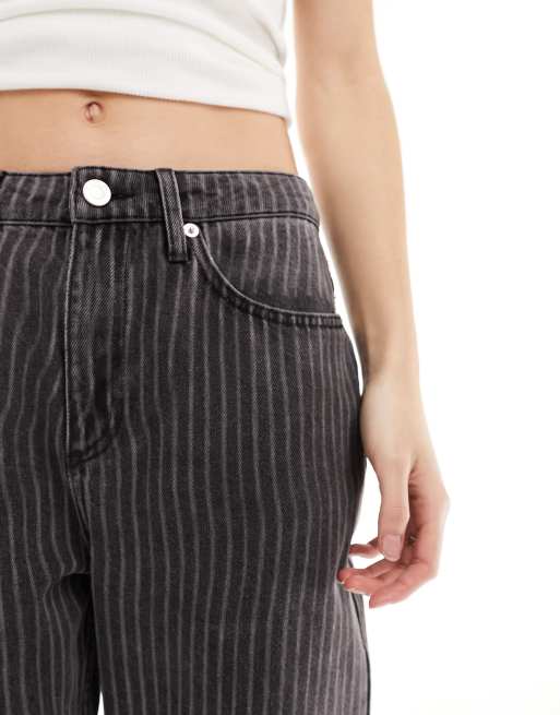 Whistles washed stripe straight leg jean co-ord in black denim ASOS