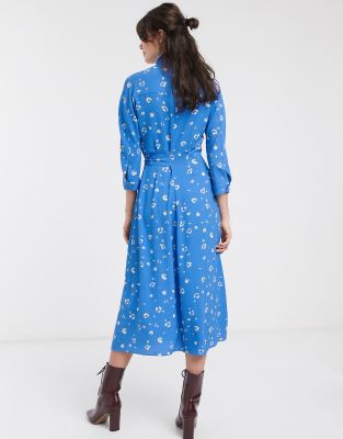 whistles blue leopard print dress