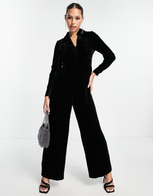 Black Velvet Wide Leg Trouser, WHISTLES