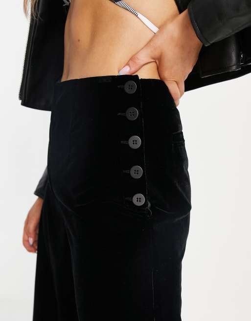 Black Velvet Wide Leg Trouser, WHISTLES