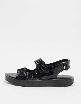black and white flatform sandals