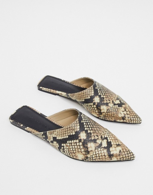 Who What Wear Davidson slip on mule shoes in snake