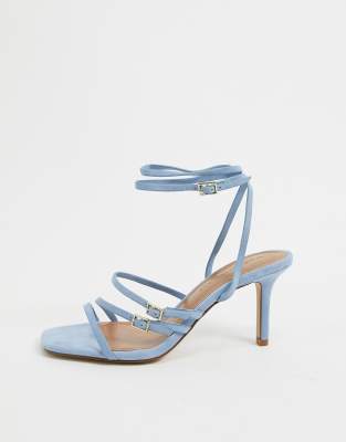 blue leather sandals