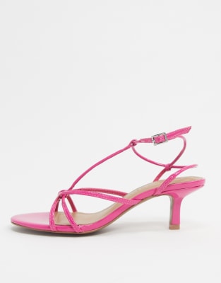 pink strappy sandals mid heel