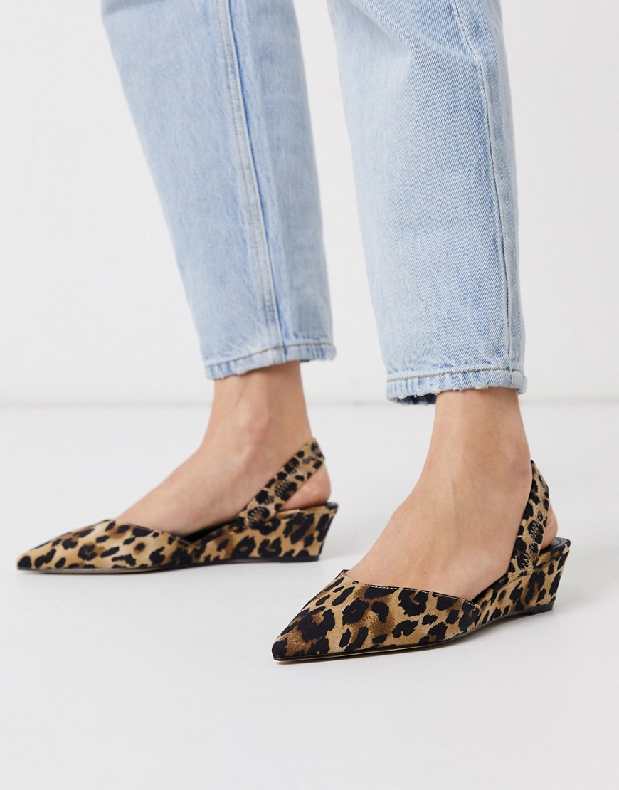 Who What Wear Marsella single wedge shoes in leopard-Multi
