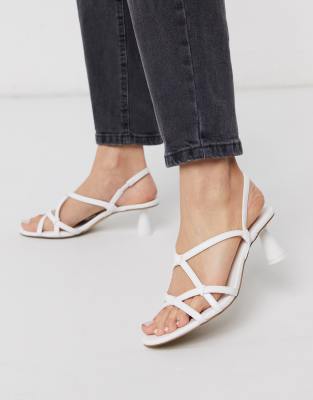 cream sandals low heel