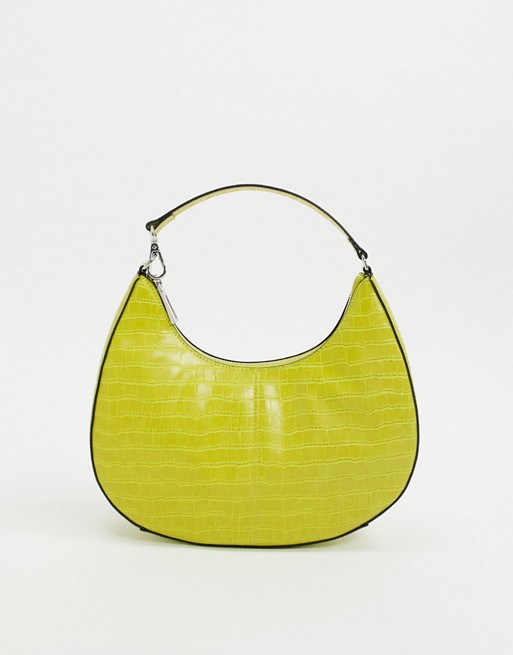 Who What Wear Seeley 90s shoulder bag in lime croc