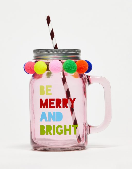 Widdop - Jul - Drikkekrus med krukkedesign og 'Be Merry'-tekst