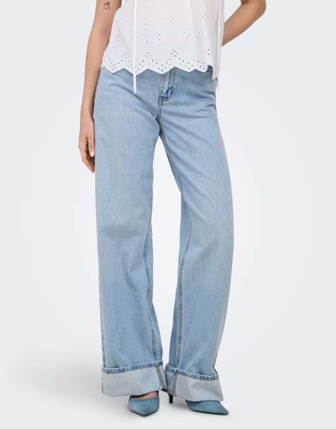 Wide-fit Jeans in hellblauem Denim - view 1