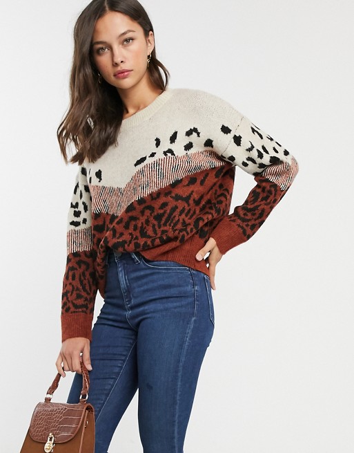 Wild Flower leopard print jumper