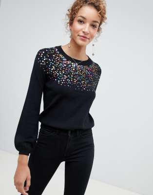 multi coloured sequin jumper