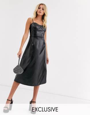 leather a line dress