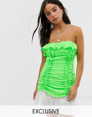 asos neon green dress