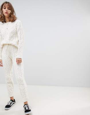 cable knit sweater pants