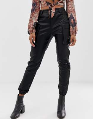cargo pants leather