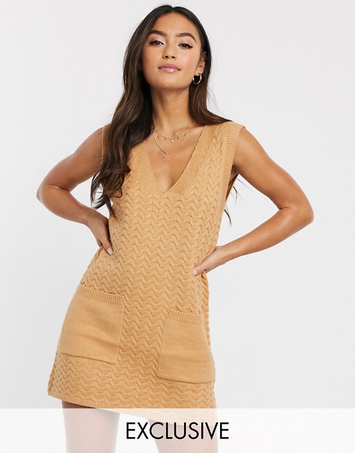 Wild Honey knitted tunic dress with pockets