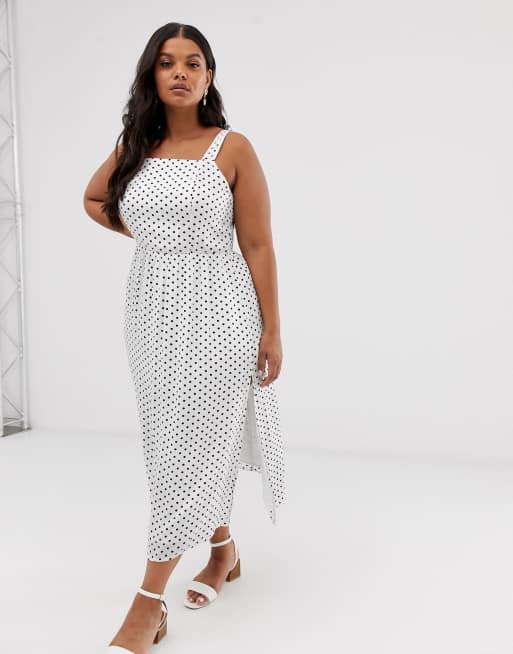 Wild Honey Plus tie shoulder maxi dress with shirring in spot