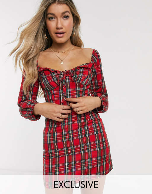 Asos plaid hot sale dress