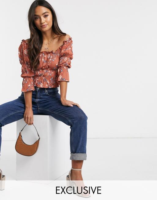 Wild Honey - Top met geplooide mouwen en bloemenprint
