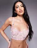 [Wild Lovers] Wild Lovers Aurelie floral lace bustier in pink-Multi 32C PINK