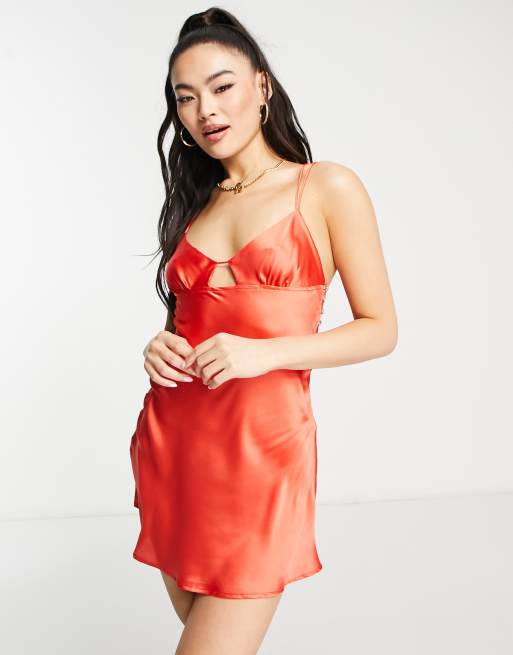 Wild Lovers - Beverley - Rød mini-chemise med imiterede juvelknapper