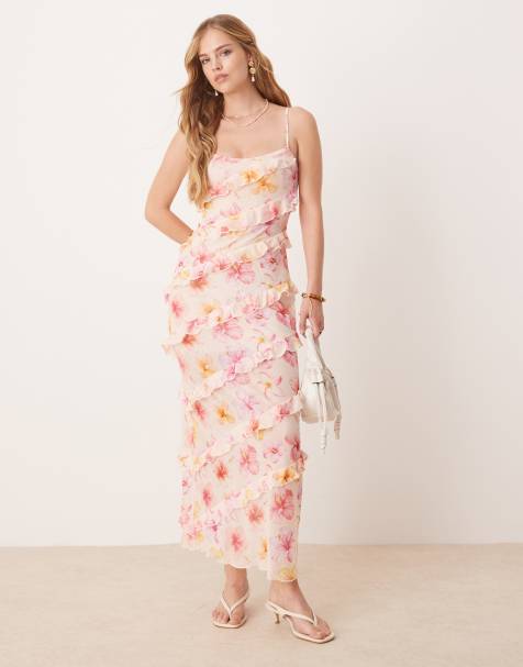 Wild Lovers Cali Dreams floral print ruffle beach maxi dress in white - view 1