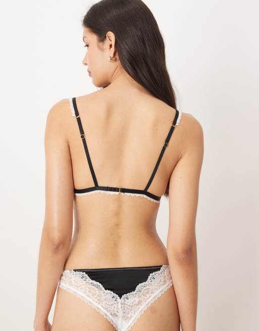 Wild Lovers Camilla thong with lace trim detail in black