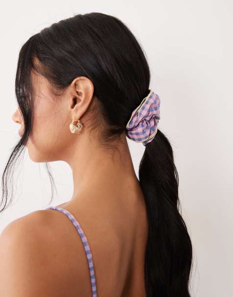 Wild Lovers Candy scrunchie in blue & pink gingham - view 1