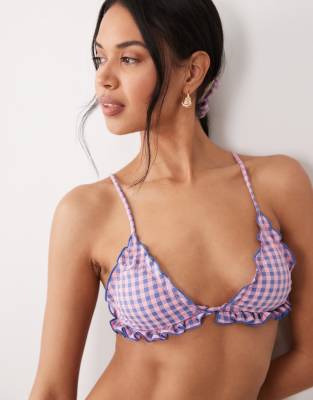 Wild Lovers Candy Triangle Bikini Top In Blue
