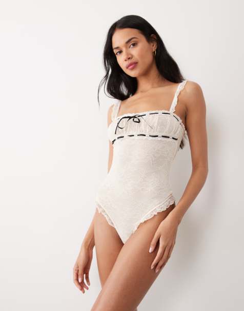 Wild Lovers Celeste lace bodysuit in ivory - view 1