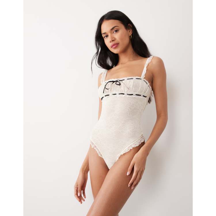 Wild Lovers Celeste lace bodysuit in ivory | ASOS