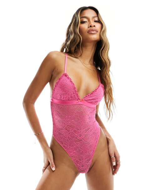 Pink Lingerie Bodysuits