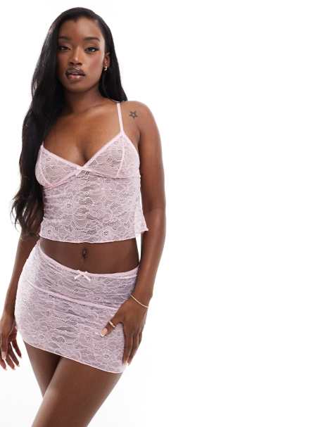 Wild Lovers Exclusive lace mini skirt in pink - view 1