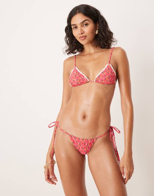 Wild Lovers floral print bikini in hot pink
