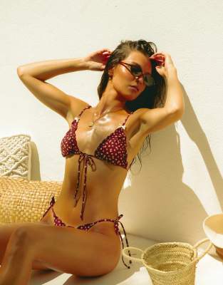 Wild Lovers Floral Triangle Bikini Top In Multi