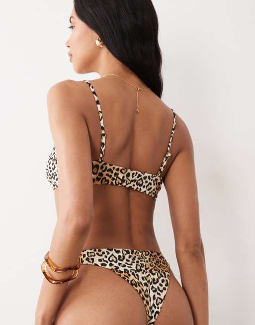 Wild Lovers Honeycomb bikini bottom in leopard heart print, 3 of 5