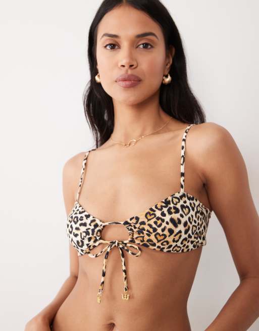 Wild Lovers – Honeycomb – Leopard- och hjärtmönstrad bikiniöverdel i kort design, 5 av 5