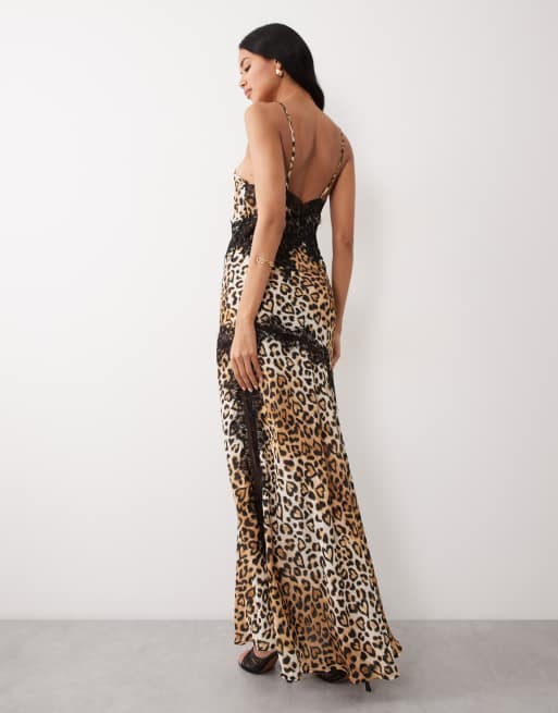 Wild Lovers Honeycomb maxi beach dress with lace detail in leopard heart  print | ASOS