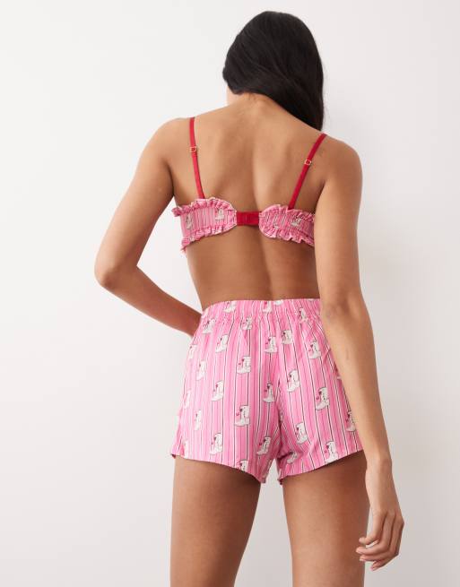 Wild Lovers - Ines - Short style caleçon à rayures et imprimé cowboy - Rose, 2 de 5