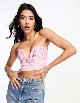 Wild Lovers Louisa gem corset in pink