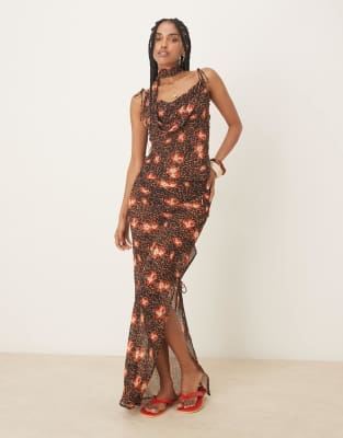 Wild Lovers Oasis beach co-ord in floral leopard - view 1