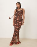 [Wild Lovers] Wild Lovers Oasis cowl neck top in floral leopard-Multi XS Multi
