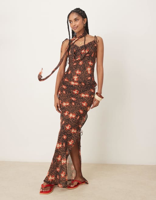 Wild Lovers Oasis cowl neck top in floral leopard, 2 of 4